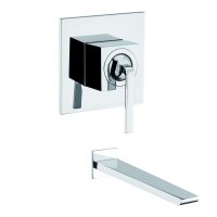 Baterie lavoar incastrata WEBERT WOLO, cu monocomandă, montată pe perete, cu placă, fără scurgere și furtunuri flexibile