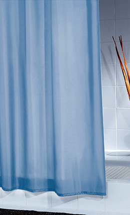 Штора для ванных комнат 180x200 см Uni синяя